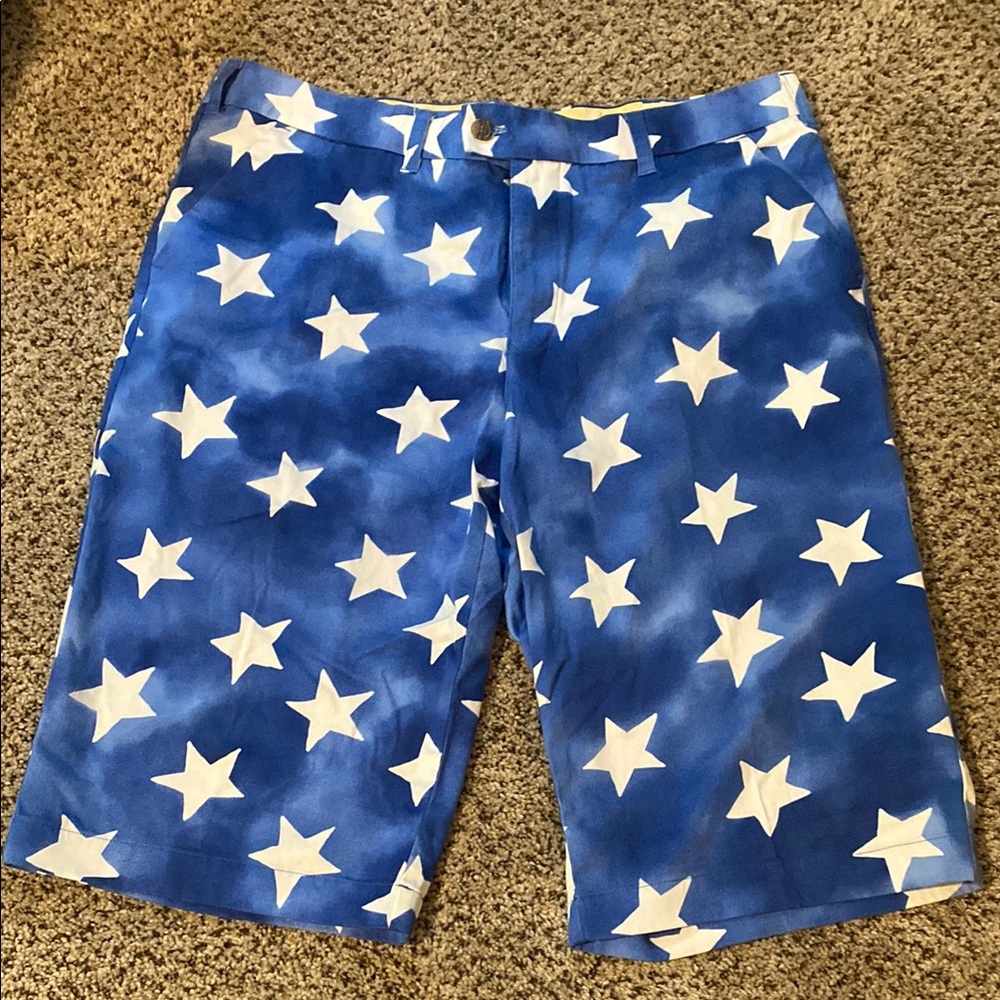 Loud Mouth Blue Star Patterned Shorts